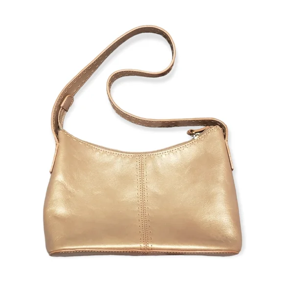 Vintage Fossil Shoulder PurseGold Genuine Leather Metallic 1954 - Picture 1 of 8